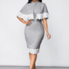 Robe en dentelle à col rond et à manches courtes - Image 3