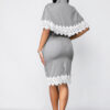 Robe en dentelle à col rond et à manches courtes - Image 6