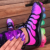 Chaussures de tennis à bout fermé à lacets de couleur mélangée pour femmes - Image 4