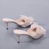 Chaussures femme talons aiguilles fille douce Bowknot pantoufles mode bout ouvert bout ouvert nouvelles sandales d'été - Image 4