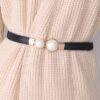 Ceinture taille élastique perle femmes mode robe concise long pull ceinture décorative