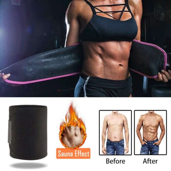 Néoprène sport minceur taille Wrap bande Sauna ceinture perte de poids doux taille tondeuse sueur ceinture pour femmes hommes - Image 3
