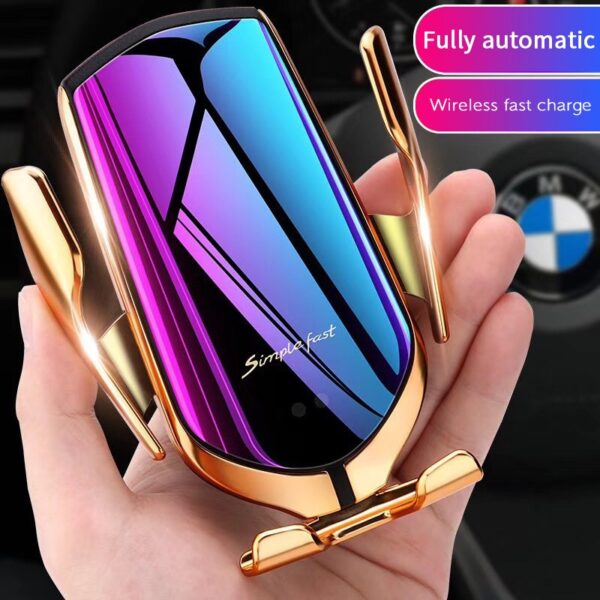 R1 Chargeur De Voiture 2020 Nouveau Produit Usine En Gros Support De Téléphone 10W Chargeur De Voiture Sans Fil De Charge Qi - Image 5