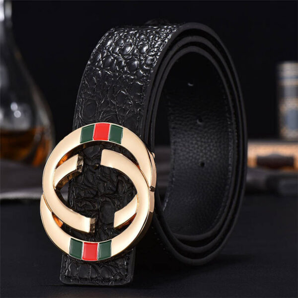 Ceinture de marque célèbre en cuir véritable de qualité supérieure de conception classique pour hommes - Image 3