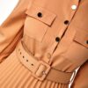 Robe ceinturée boutonnée à ourlet plissé - Image 2