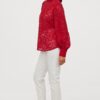 Blouse en dentelle douce de coton mélangé. Col montant - Image 2