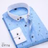 Hommes affaires chemise à carreaux chemise à manches longues marque formelle coton impression hommes chemise habillée