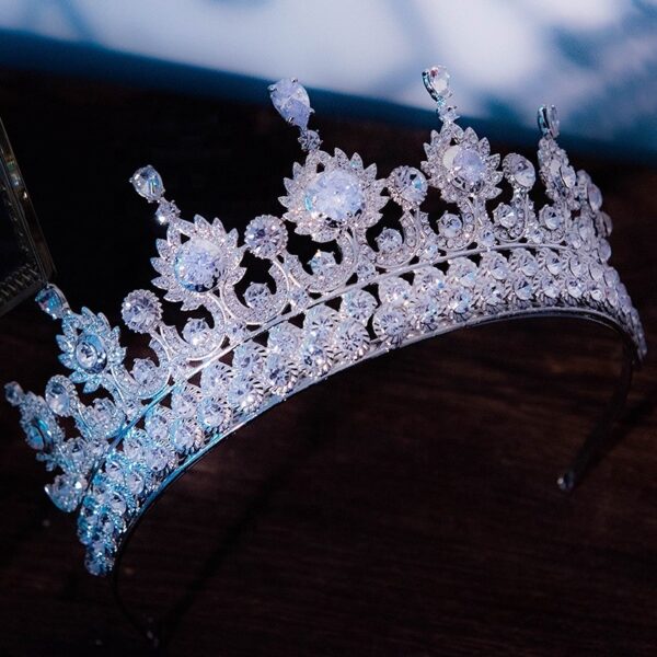 Accessoires de cheveux de mariage fantaisie faits à la main brillant strass couronnes de mariée diadèmes - Image 2