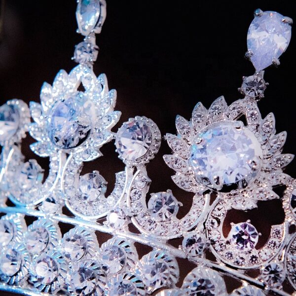 Accessoires de cheveux de mariage fantaisie faits à la main brillant strass couronnes de mariée diadèmes - Image 4