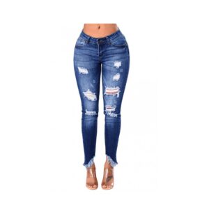 Automne Nouveau Plus La Taille Zipper Fly Side Lace Up Jeans Skinny Taille Haute Poches Denim Pantalon Femmes Jeans Crayon Pantalon