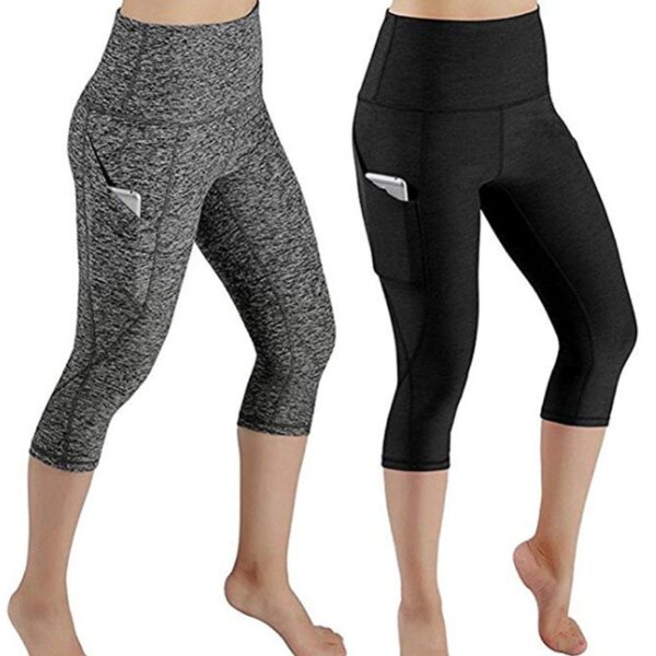 Femmes Yoga Capris Power Flex Pantalon de course Leggings d'entraînement
