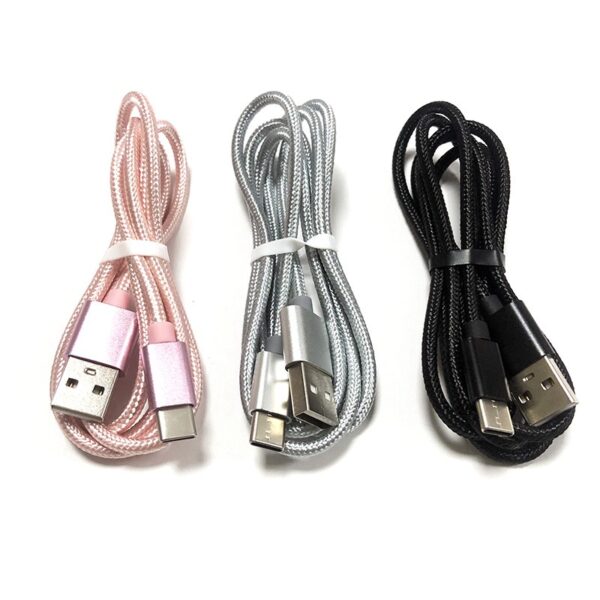Chargeur tressé en nylon en aluminium V8 Type C Données Tipo Câble micro USB de charge rapide pour téléphone Galaxy S Tablettes Android