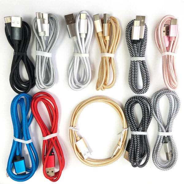 Chargeur tressé en nylon en aluminium V8 Type C Données Tipo Câble micro USB de charge rapide pour téléphone Galaxy S Tablettes Android - Image 3