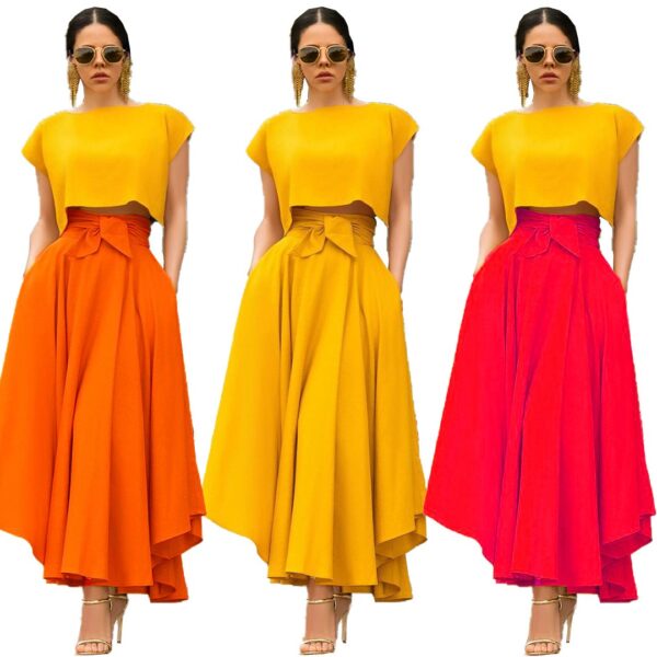 Jupe maxi d'été pour femme taille haute taille haute