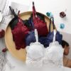 Soutien-gorge rembourré amovible en dentelle florale pour femmes