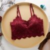 Soutien-gorge rembourré amovible en dentelle florale pour femmes - Image 4