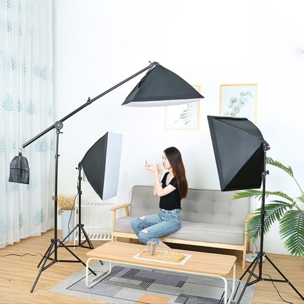 Flash Set 50x70cm lumière photographie Studio Photo photographique boîte souple Kits d'équipement d'éclairage Studio Photo avec trépied 200cm - Image 4