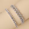 Chaîne à maillons en couches Bling Bling Tennis Bracelet de cheville strass cristal lien cubain cheville pour femmes sur pied bijoux - Image 4