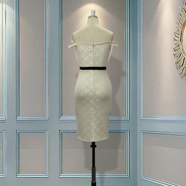 CHEETAH NOVA, Robe slim femme à épaules dénudées Robe de soirée moulante en dentelle Robes de soirée femme - Image 5