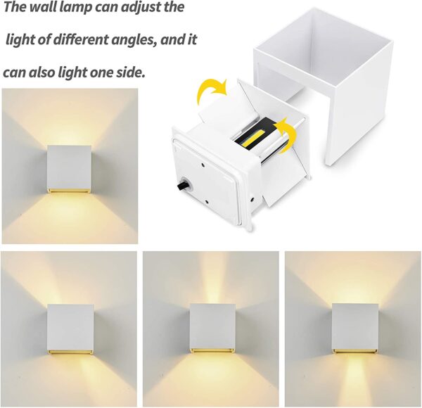 TX Ip65 Étanche Couloir Chambre Applique Murale Réglable Cube Led Jardin Porche Lumière 6w 12w Intérieur Extérieur Led Applique Murale - Image 3