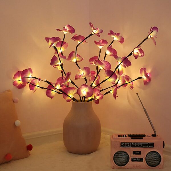 BEAM 70cm Led Simulation Orchidée Branche Lumières Arbre Lampe De Table LED Branche De Saule Lumières - Image 5