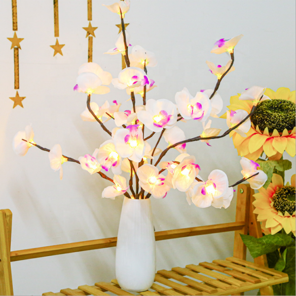 BEAM 70cm Led Simulation Orchidée Branche Lumières Arbre Lampe De Table LED Branche De Saule Lumières - Image 4