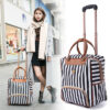 Ensemble de roulement de chariot de haute qualité PU cabine à main voyage valise pliable combinable sac de chariot à bagages sac de sport - Image 3