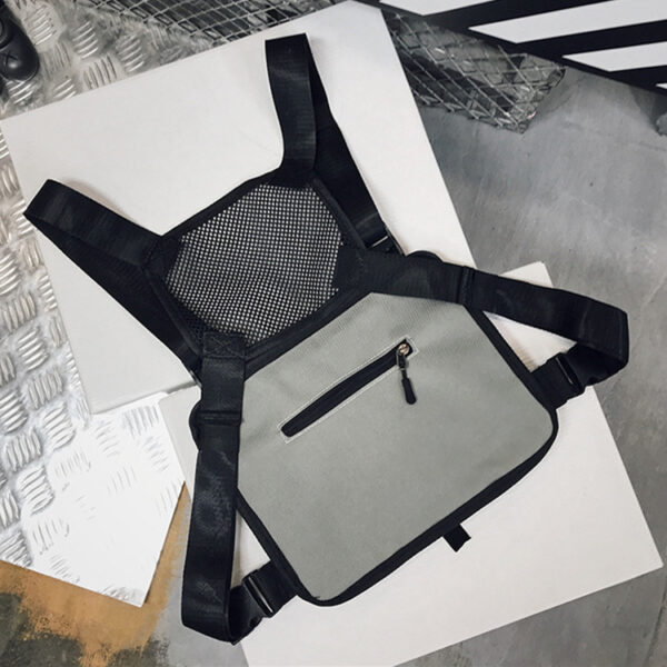 TALLY Universel Fonctionnel Utilitaire Réfléchissant Hip Hop Running Sports Hommes Femmes Avant Taille Poche Poitrine Rig Sac Pack Gilet pour l'extérieur - Image 4