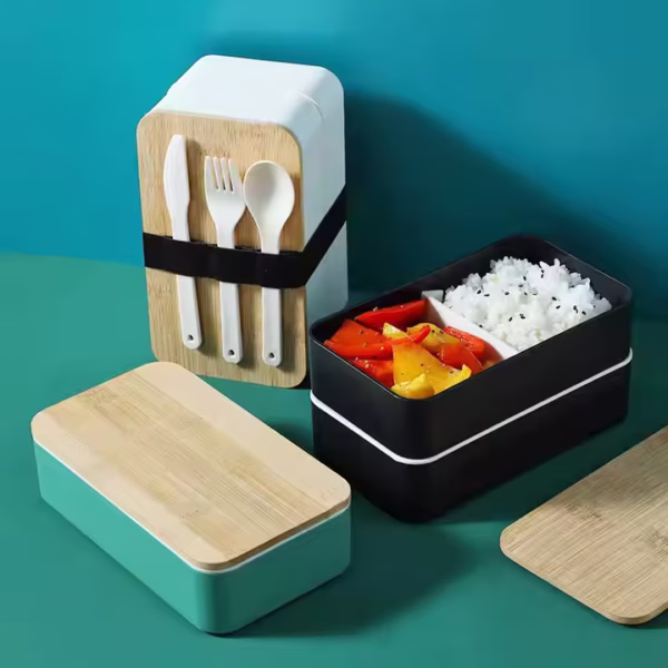 BENTO Boîte à lunch Bento écologique de haute qualité, boîte à lunch lavable en machine, boîte à lunch en plastique avec poignée - Image 3