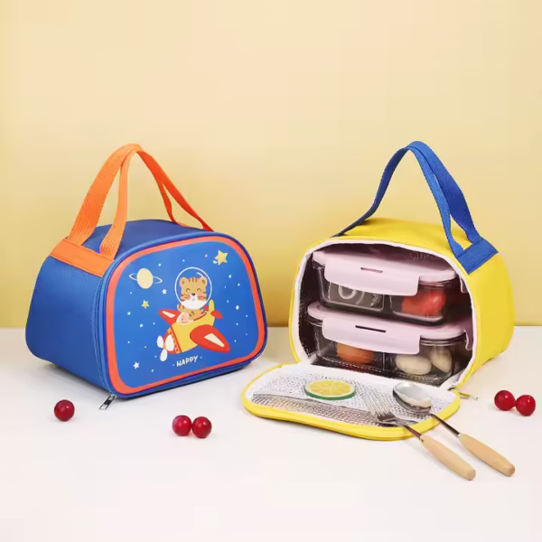 SAC TIFFIN, Sacs isolants pour enfants, sac à lunch avec animaux de dessin animé, sacs portables pour étudiants - Image 2
