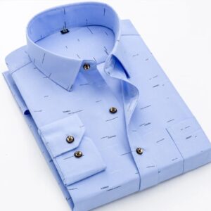 CHERUBAIN, Chemise pour Hommes d'affaires chemise  à manches longues marque formelle coton impression hommes chemise habillée