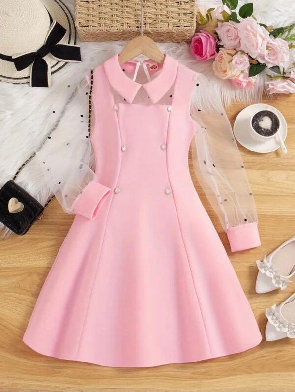 OVERLAY Robe élégante midi, manches longues pour petite filles
