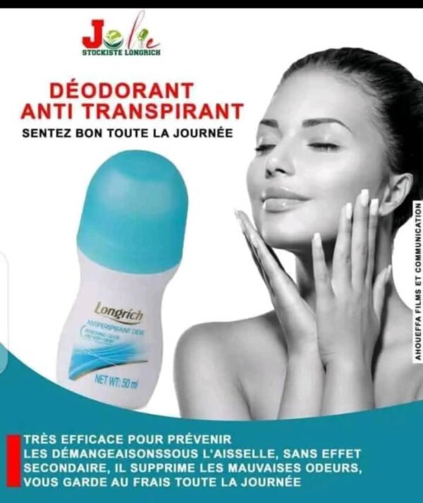 Antitranspirant et Déodorant Roll On Longrich Élimine les odeurs